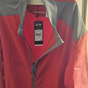 Men's Adidas Red and Gray Windbreaker Jacket
